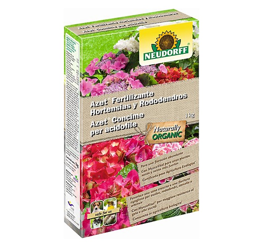 Fertilizante ecológico hortensias y plantas acidofilas Neudorff
